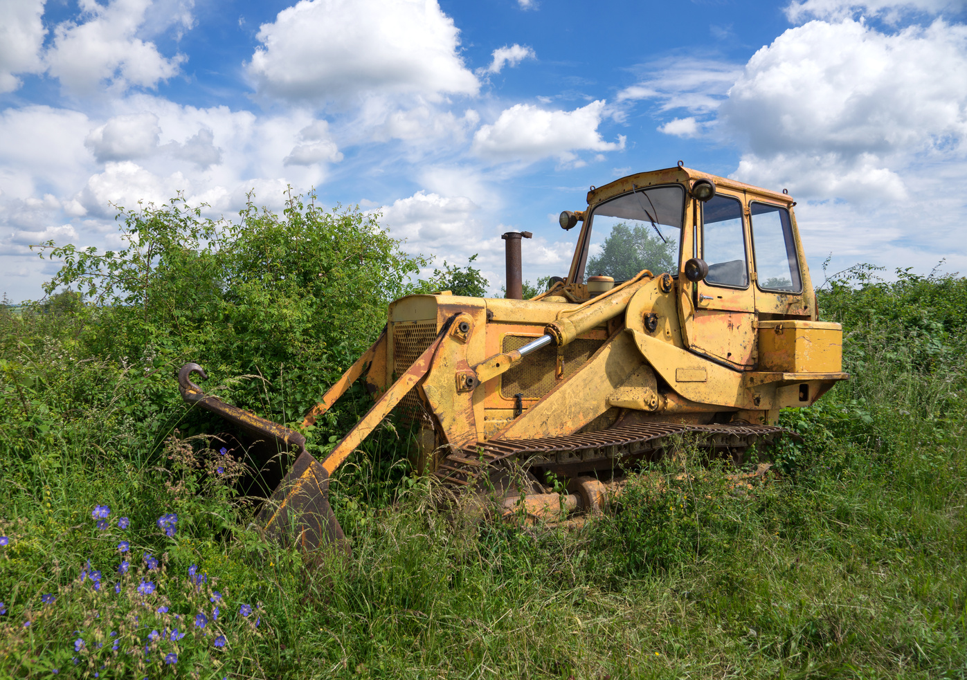 Old rusted bulldozer